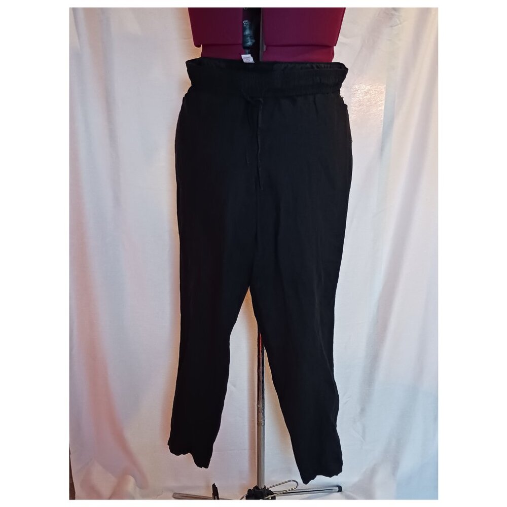 Old Navy Linen Drawstring Straight taper pants size XL tall black